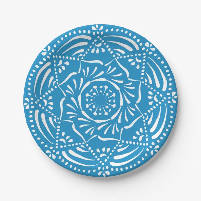 Assiettes En Carton Bluebird Mandala (Devant)