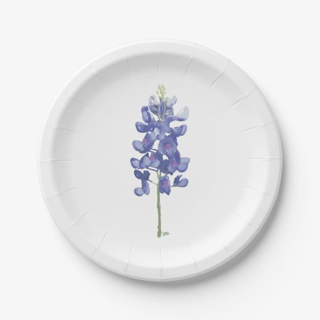 Assiettes En Carton Bluebonnet à fleurs sauvages du Texas (Devant)