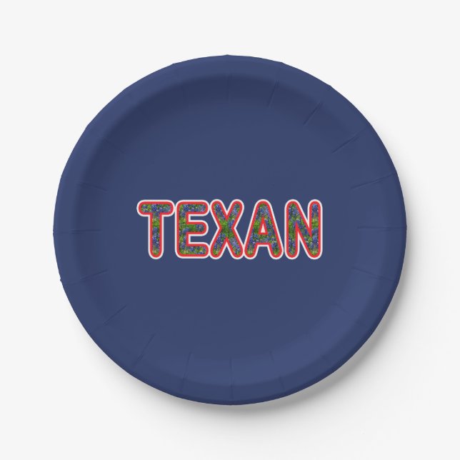 Assiettes En Carton Bluebonnet Texan (Devant)