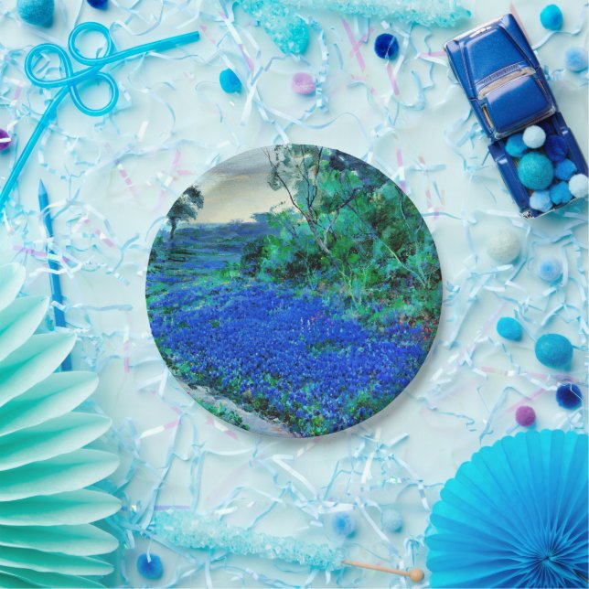 Assiettes En Carton Bluebonnets dans la plaque de papier Misty Morning (Fête)