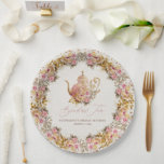 Assiettes En Carton Blush Pink Vintage Floral Teapot Bridal Shower Tea<br><div class="desc">Add a beautiful and elegant touch to your celebration with these Blush Pink Floral Teapot Bridal Tea Paper Plates, perfect for a charming tea party bridal shower or bridal tea celebration. The design features a romantic vintage teapot surrounded by delicate blush roses, soft greenery, and gold botanical accents arranged in...</div>