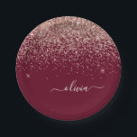 Assiettes En Carton Blush rose burgundy Monogramme Pailleté Or Rose<br><div class="desc">Assiettes de fête à monogramme pailleté or rose - rose blush et burgundy. C'est le cadeau parfait pour un anniversaire sweet 16, un mariage, une douche de mariée, un anniversaire, une baby shower ou une soirée d'enterrement de vie de jeune fille pour quelqu'un qui aime le luxe glamour et les...</div>