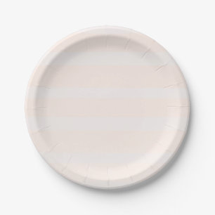 Assiettes En Carton Blush rose délicat et rayures chic modernes blanch