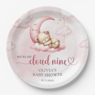 Assiettes En Carton Blush rose mignon ours en peluche nuage neuf fille