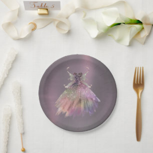 Assiettes En Carton Bohême Fairy Ball Gown Boudin Ombre