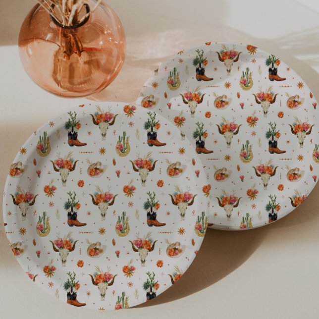 Assiettes En Carton Bohème occidentale (Western Theme Boho Paper Plates by Painted Paperie
)