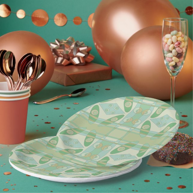 Assiettes En Carton Bohemian Chintz New Green Olive (Multi)