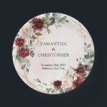 Assiettes En Carton Boho Aquarelle bordeaux or floral mariage<br><div class="desc">Préparez-vous à élever votre décor mariage avec ces plaques de papier chic chic vert et doré de feuillage d'eucalyptus ! Parfaits pour ajouter une touche d'aventure et de fantaisie à votre journée spéciale, ces assiettes ne sont pas votre vaisselle mariage moyenne. Insufflé d'un charme bohème vibrant, le feuillage complexe d'eucalyptus...</div>