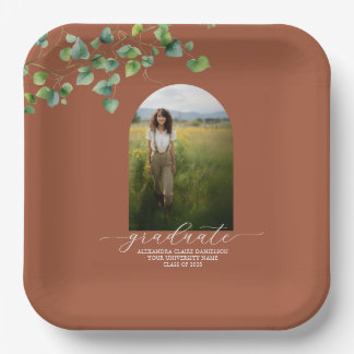 Assiettes En Carton Boho Arch Ivy, Terracotta Graduation Brown