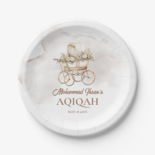 Assiettes En Carton Boho Baby Carriage Aqiqah Unisex Musulman Nouveau-