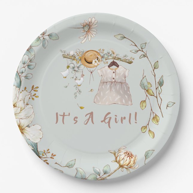 Assiettes En Carton Boho Baby Girl habit (Devant)