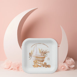 Assiettes En Carton Boho Bassinet Nursery Baby shower