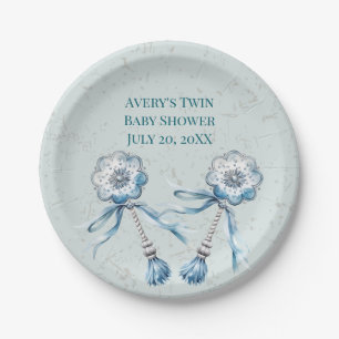 Assiettes En Carton Boho Blue Baby Rattle