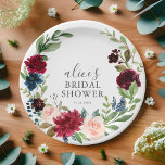 Assiettes En Carton Boho Burgundy Blue Floral Script Fête des mariées<br><div class="desc">Présentez nos Plaques en papier de Fête des mariées de style Boho Garden, où l'élégance rencontre la fonctionnalité pour votre célébration spéciale. Conçues pour enchanter et impressionner, ces assiettes s'ajoutent à merveille à une douche nuptiale qui embrasse à la fois le charme d'un jardin et la fantaisie du style bohème....</div>