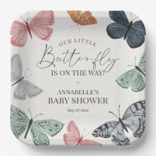 Assiettes En Carton Boho Butfly Baby shower Table