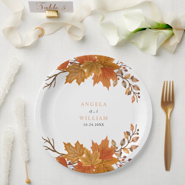 Assiettes En Carton Boho Chic Mariage de automne (Mariage)