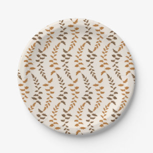 Assiettes En Carton Boho Cream Fern Strings - motif sans soudure.