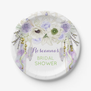 Assiettes En Carton Boho Dream Catcher Plume Tribal Lavender