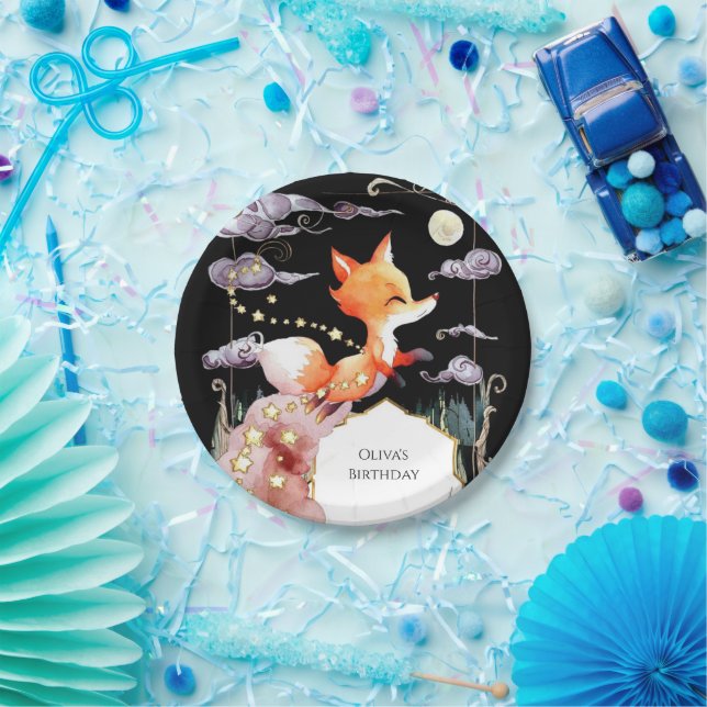 Assiettes En Carton Boho Enfants Renard Anniversaire (Fête)