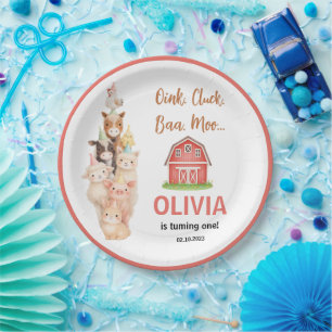Assiettes En Carton Boho Ferme Animal 1er Anniversaire  Cute Rustique 