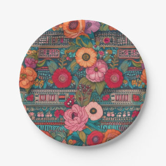 Assiettes En Carton Boho Floral Whimsical
