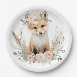 Assiettes En Carton Boho Fox Girl Woodland Party
