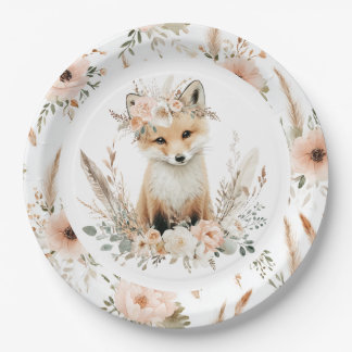 Assiettes En Carton Boho Fox Girl Woodland Party