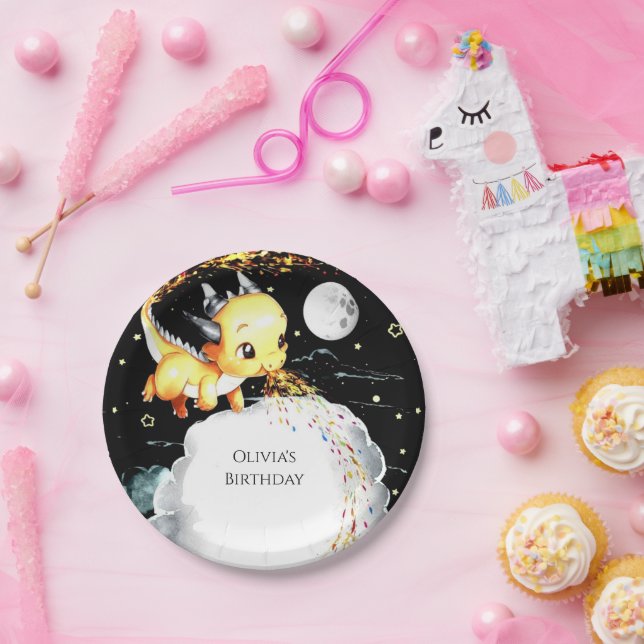 Assiettes En Carton Boho Fun Dragon Anniversaire (Fête)