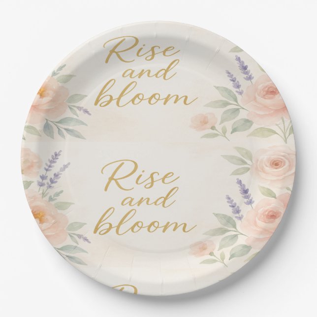 Assiettes En Carton Boho Garden Bloom Floral Bague Plaque papier (Devant)