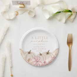 Assiettes En Carton Boho Girls Pampas Grass Citrouille personnalisé