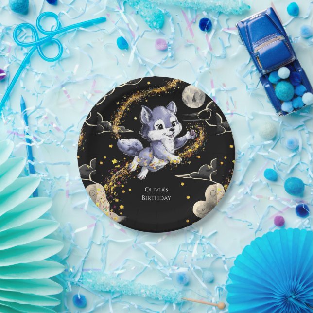 Assiettes En Carton Boho Howling Wolf Anniversaire (Fête)