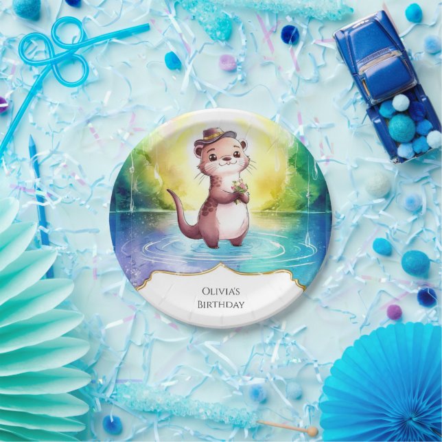 Assiettes En Carton Boho Kids Otter (Fête)