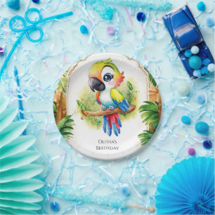 Assiettes En Carton Boho Kids Parrot Anniversaire