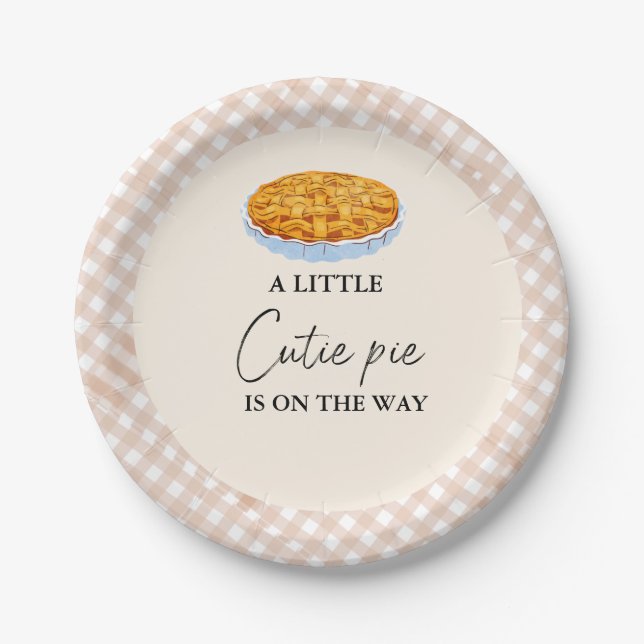 Assiettes En Carton Boho Little Cutie Pie Thanksgiving Baby shower (Devant)