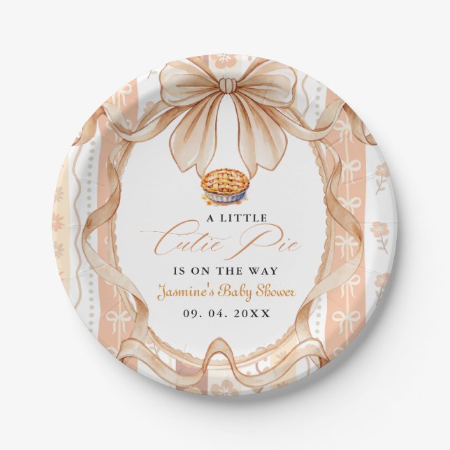 Assiettes En Carton Boho Little Cutie Pie Thanksgiving Baby Shower (Devant)