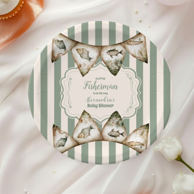 Assiettes En Carton Boho Little Fisherman Fishing (Créateur téléchargé)
