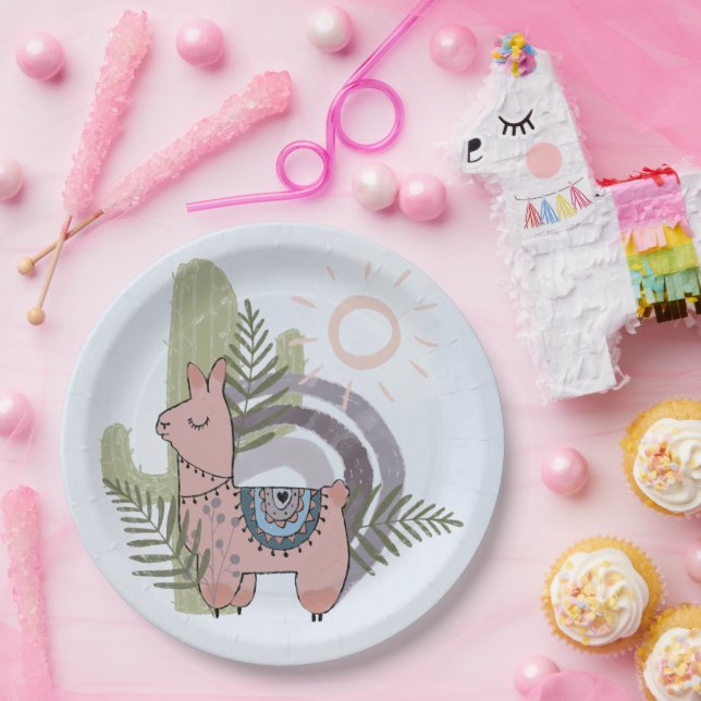 Assiettes En Carton Boho Llama (Fête)