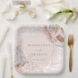 Assiettes En Carton Boho mariage