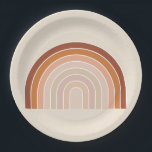 Assiettes En Carton Boho Rainbow Beige Terracotta<br><div class="desc">Arc-en-ciel - Arcs Abstraits - Beige neutre / Terracotta.</div>