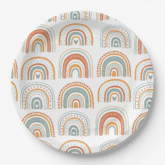 Assiettes En Carton Boho Rainbow MR Onederful Birthday Party