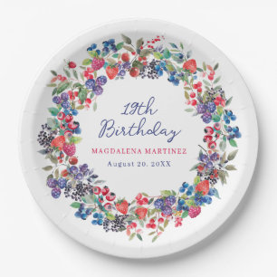 Assiettes En Carton Boho Rustique Berry été 19e anniversaire personnal