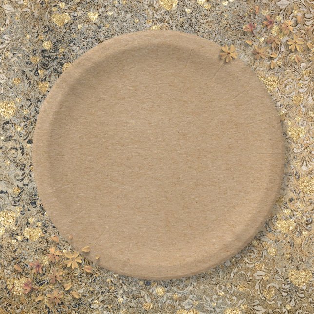 Assiettes En Carton Boho rustique Kraft simple et élégant (Rustic Kraft Simple Stylish Boho Paper Plates)