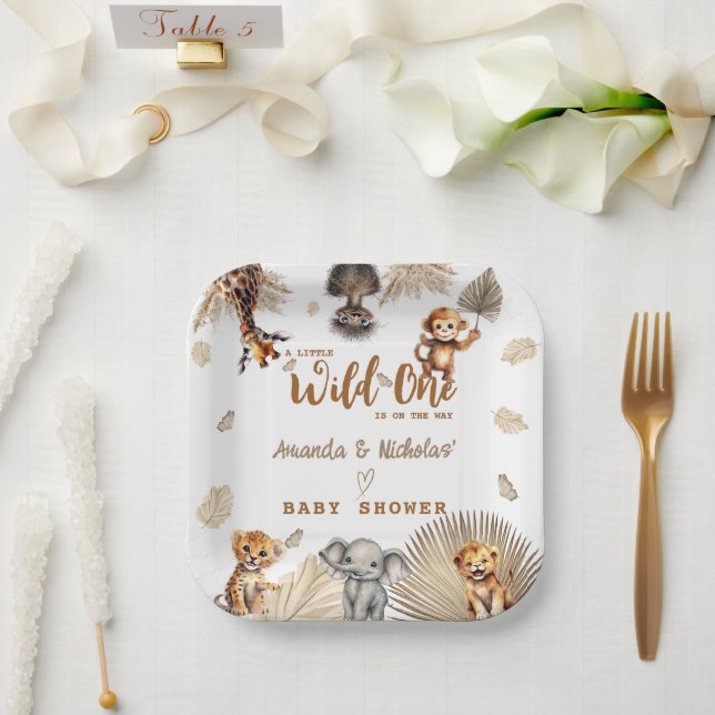 Assiettes En Carton Boho Safari Animal Wild Un Baby shower (Mariage)