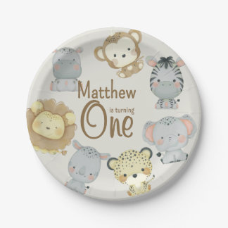 Assiettes En Carton Boho Safari Plaque papier d'anniversaire