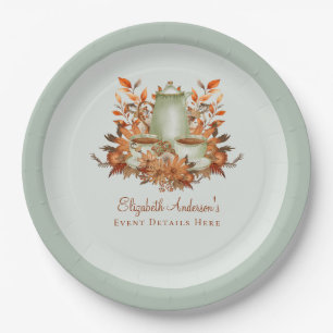 Assiettes En Carton Boho Terracotta Sage Tea Party Floral Event Dinner