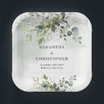 Assiettes En Carton Boho vert et or eucalyptus feuillage chic<br><div class="desc">Préparez-vous à élever votre décor mariage avec ces plaques de papier chic chic vert et doré de feuillage d'eucalyptus ! Parfaits pour ajouter une touche d'aventure et de fantaisie à votre journée spéciale, ces assiettes ne sont pas votre vaisselle mariage moyenne. Insufflé d'un charme bohème vibrant, le feuillage complexe d'eucalyptus...</div>