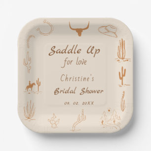Assiettes En Carton Boho Western Saddup Cowboy douche nuptiale