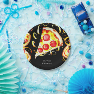 Assiettes En Carton Boho Whimsical Pizza Anniversaire