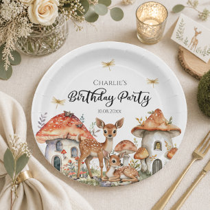 Assiettes En Carton Boho Woodland Forest Animaux fête d'anniversaire