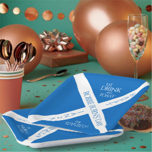 Assiettes En Carton Boire à manger et toast Robbie Burns Scottish Flag